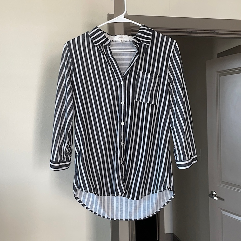 Striped button down shirt